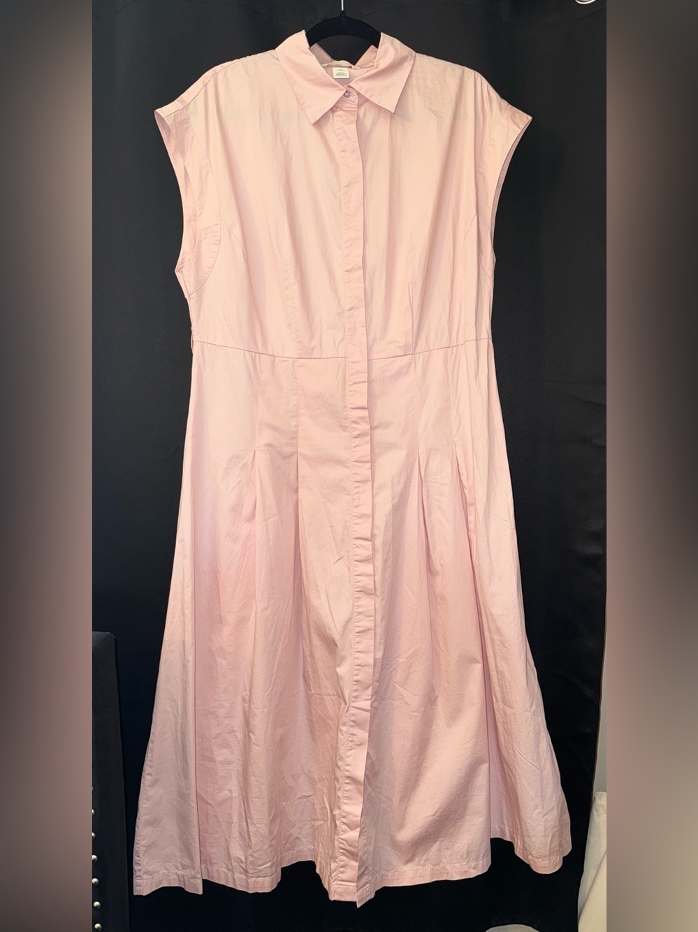 H&M 100% Cotton Button-Front Light Pink Dress